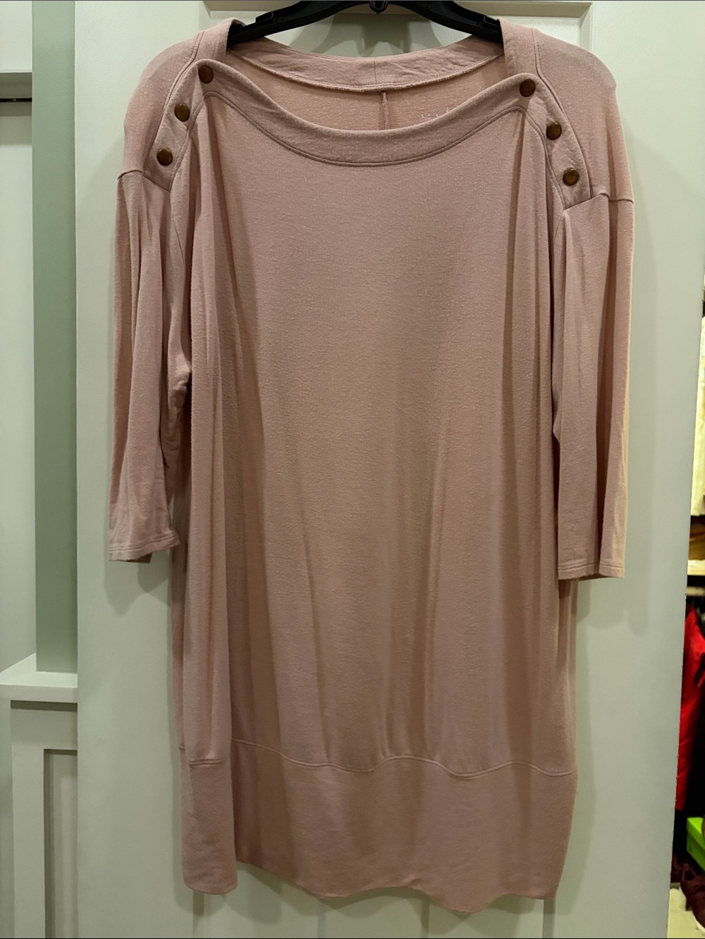 Isabel Maternity/Nursing Women's Blush Pink Button-Shoulder Tunic